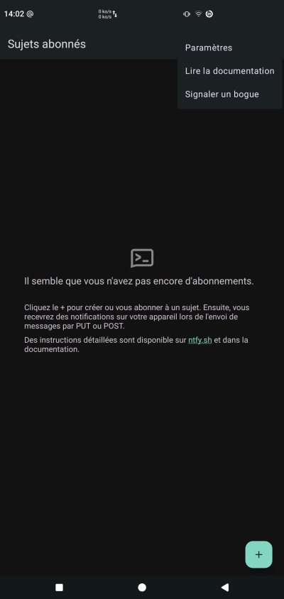 Accéder aux paramètres de l'application
